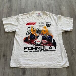 PacSun Formula 1 F1 Pinnacle of Motorsport Graphic T-Shirt White Mens XL
